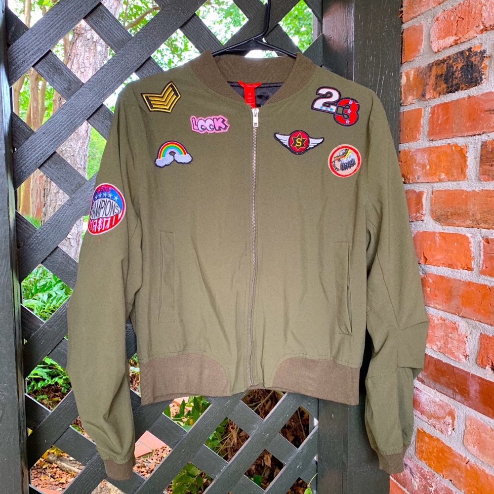 Army Green Patched Jacket